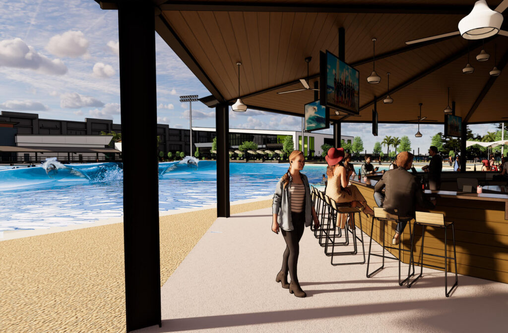 Revel Surf Park beachside bar and grill rendering